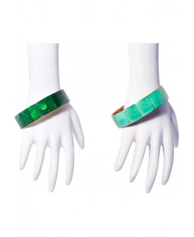 Set Of 2 Bangles Made Of Mop With Two Tones Of Green $16.01 Bangle