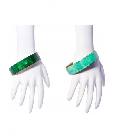 Set Of 2 Bangles Made Of Mop With Two Tones Of Green $16.01 Bangle