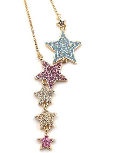 Charm Stars Necklace for Women 18K Gold Plated Sliding Adjustable Chain Choker Jewelry $19.32 Chokers