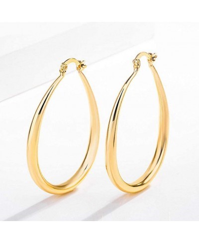 Fashion Oval Type Ear Hoop Earrings Piercing Jewelry Gift Golden $6.28 Hoop