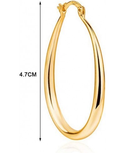 Fashion Oval Type Ear Hoop Earrings Piercing Jewelry Gift Golden $6.28 Hoop