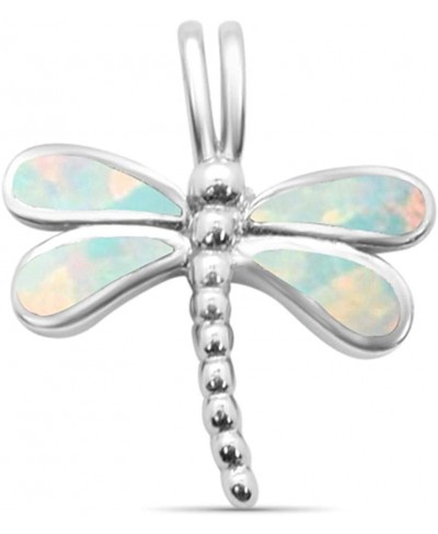 Simulated Opal Dragonfly Pendant Sterling Silver $16.51 Pendants & Coins