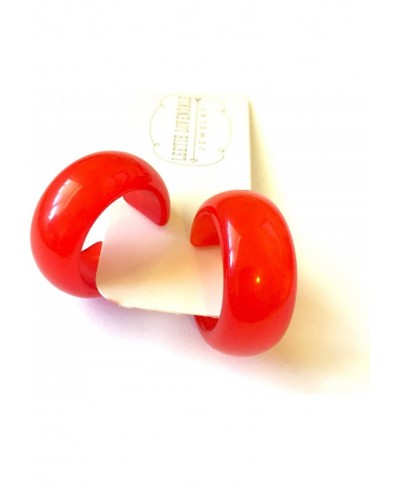 Cherry Red Hoops Bold Moonglow Lucite Hoop Earrings $16.69 Hoop