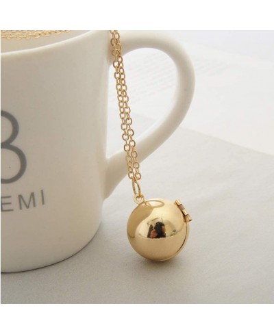 2PCS Ball Lockets Necklace Creative Secret Message Ball Pendant Necklace Chain Personalized Clavicle Chain Jewelry Accessorie...