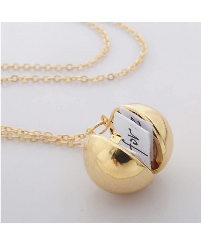 2PCS Ball Lockets Necklace Creative Secret Message Ball Pendant Necklace Chain Personalized Clavicle Chain Jewelry Accessorie...