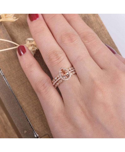 Exquisite Jewelry Ring Love Rings 3Pcs/Set Women Pear Shaped Rhinestone Stackable Rings Wedding Party Jewelry Gift Wedding Ba...