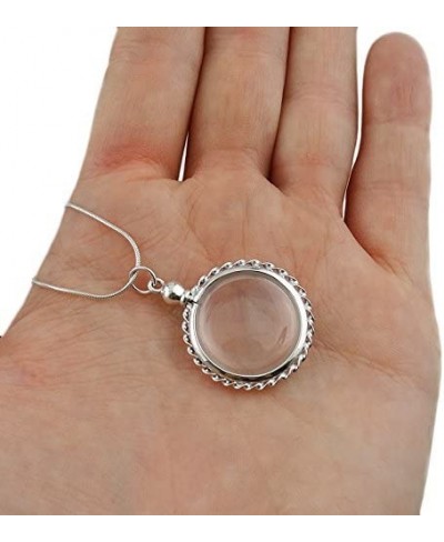 Sterling Silver Round Floating Clear Locket Necklace 18 Inch Snake Chain $31.34 Lockets