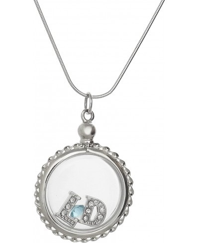 Sterling Silver Round Floating Clear Locket Necklace 18 Inch Snake Chain $31.34 Lockets