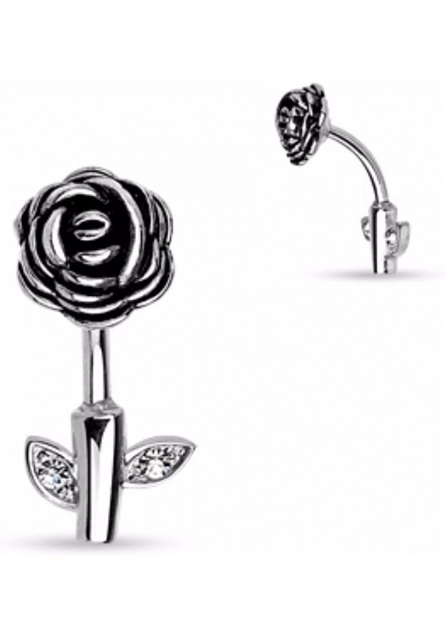 Rose Stem 316L Surgical Steel Belly Button Rings $16.08 Piercing Jewelry