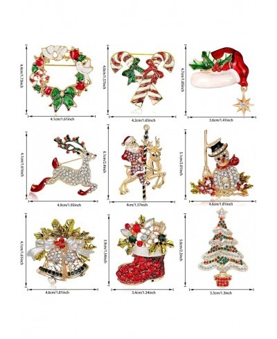 Christmas Brooch Pins Set for Women Multi-Colored Rhinestone Crystal Christmas Jewelry Gifts for Girls Including Christmas Tr...