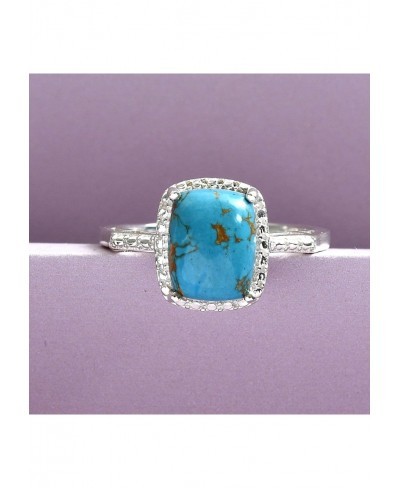 Blue Turquoise Statement Ring for Women 925 Sterling Silver $34.44 Statement