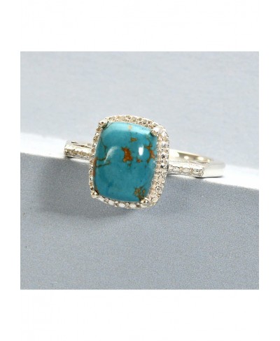 Blue Turquoise Statement Ring for Women 925 Sterling Silver $34.44 Statement