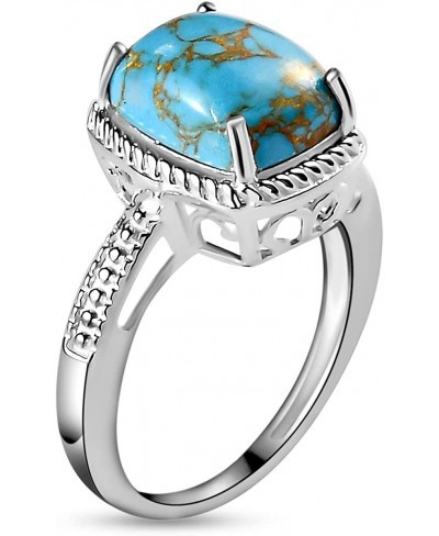 Blue Turquoise Statement Ring for Women 925 Sterling Silver $34.44 Statement