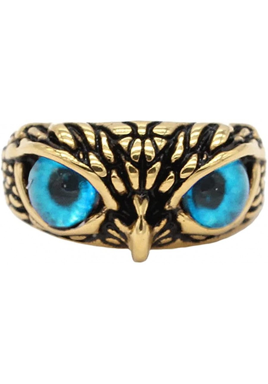 Stainless Steel Signet Biker Ring Vintage Animal Demon Eye Owl Rings for Men Women Statement Jewelry $10.84 Statement