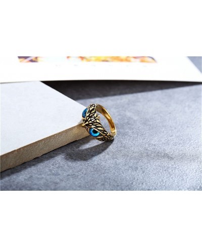 Stainless Steel Signet Biker Ring Vintage Animal Demon Eye Owl Rings for Men Women Statement Jewelry $10.84 Statement