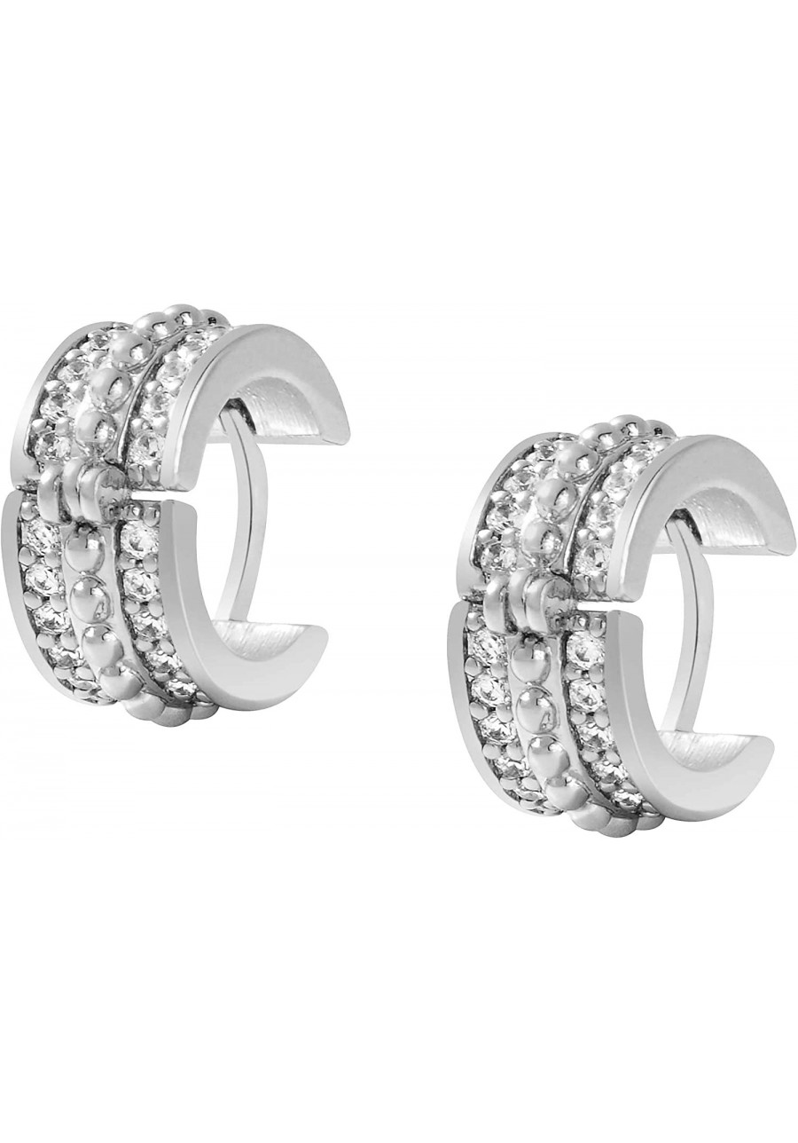 18K Gold Plated Brass Cubic Zirconia Cuff Earrings Huggie Stud for Women Tiny Ear Cuff Jewelry $13.13 Cuffs & Wraps