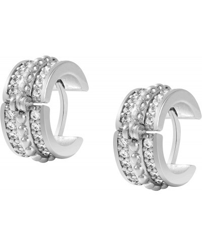 18K Gold Plated Brass Cubic Zirconia Cuff Earrings Huggie Stud for Women Tiny Ear Cuff Jewelry $13.13 Cuffs & Wraps