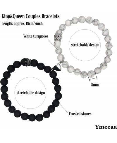 Magnetic Couples Bracelets King&Queen Crown Bracelets for Him and Her Matching Bracelets for Couple Long Distance Relationshi...