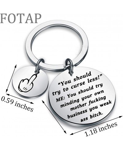 Funny Friend Gift You Should Try To Curse Less Business You Weak Ass Bitch Keychain $11.28 Pendants & Coins