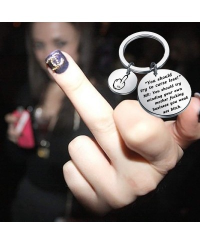 Funny Friend Gift You Should Try To Curse Less Business You Weak Ass Bitch Keychain $11.28 Pendants & Coins