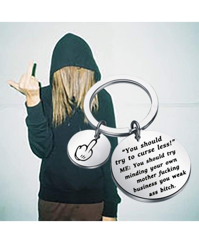 Funny Friend Gift You Should Try To Curse Less Business You Weak Ass Bitch Keychain $11.28 Pendants & Coins