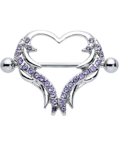 2Pc 14G Nipplerings Piercing Women Steel Color Rock Heart Nipple Shield Nipple Ring Set 3/4 $19.44 Piercing Jewelry