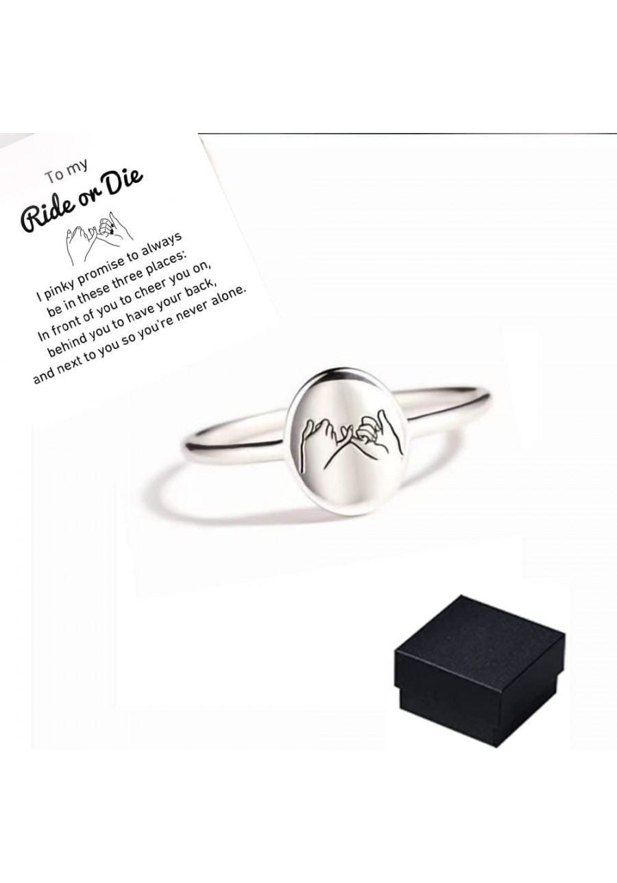 Ride Or Die Pinky Promise Ring S925 Sterling Silver Pinky Promise Rings I'll Be There for You Pinky Promise Ring Minimalist H...