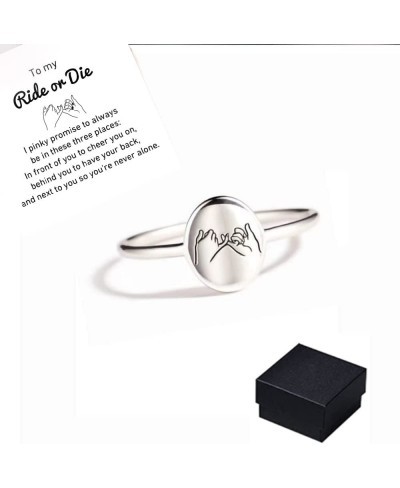 Ride Or Die Pinky Promise Ring S925 Sterling Silver Pinky Promise Rings I'll Be There for You Pinky Promise Ring Minimalist H...