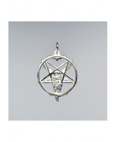 Sterling Silver Baphomet Satanic Goat Head on Inverted Pentacle Pentagram One Inch Pendant $22.56 Pendants & Coins