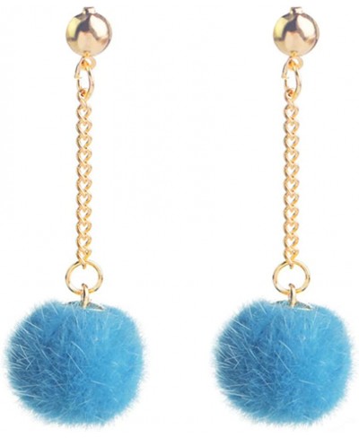 Faux Fur Pom Pom Tassel Drop Dangle Earrings Set $7.82 Drop & Dangle