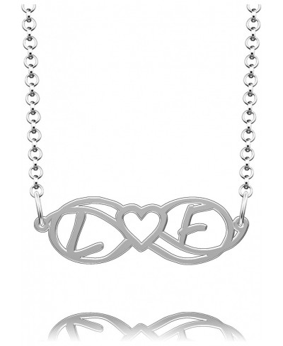 Sterling Silver Love Heart Infinity Monogram Customized Any Name Necklace Gift for Best Friends $34.55 Chokers