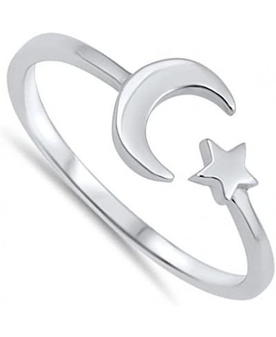 Sterling Silver Moon Star Ring $9.41 Bands