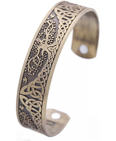 YGGDRASIL Mens Viking Cuff Bracelet Celtic Knot Bracelet Tree of Life Bangle Bracelet for Women $17.91 Cuff