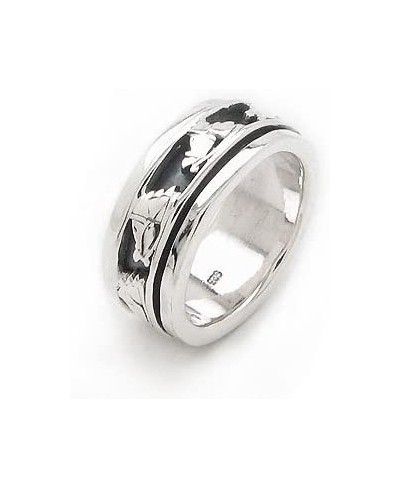 9mm Wide Spinning Sterling Silver Horse Head Spin Band Ring (Size 4 5 6 7 8 9 10 11) $41.28 Bands