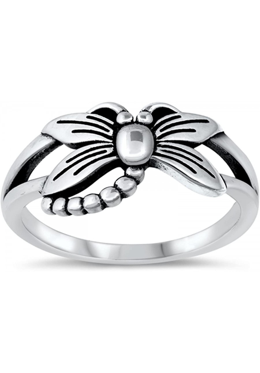 Dragonfly Statement Ring 925 Sterling Silver 9mm Casual Band Size 4-10 $14.68 Bands