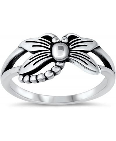 Dragonfly Statement Ring 925 Sterling Silver 9mm Casual Band Size 4-10 $14.68 Bands