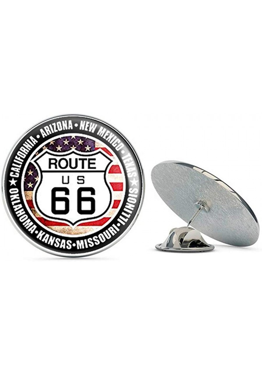 Round US Route 66 Sign with 8 States (Travel Historic) Metal 0.75" Lapel Hat Pin Tie Tack Pinback $9.94 Brooches & Pins