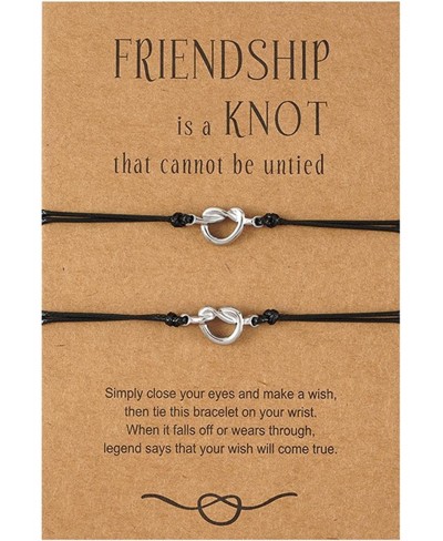 Love Knot Infinity Bracelet Friends Sisters Friendship Distance Bracelets Adjustable Love Knot Rope Cord Braided Bracelet for...