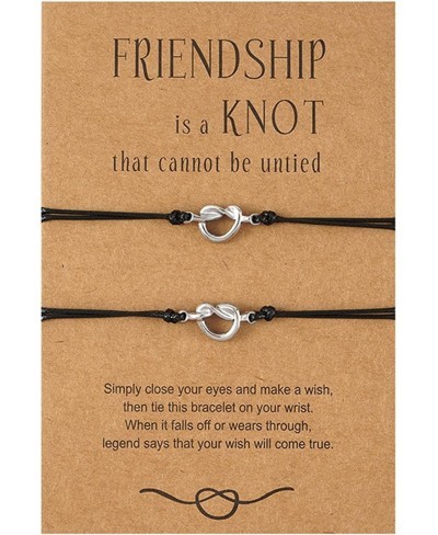 Love Knot Infinity Bracelet Friends Sisters Friendship Distance Bracelets Adjustable Love Knot Rope Cord Braided Bracelet for...