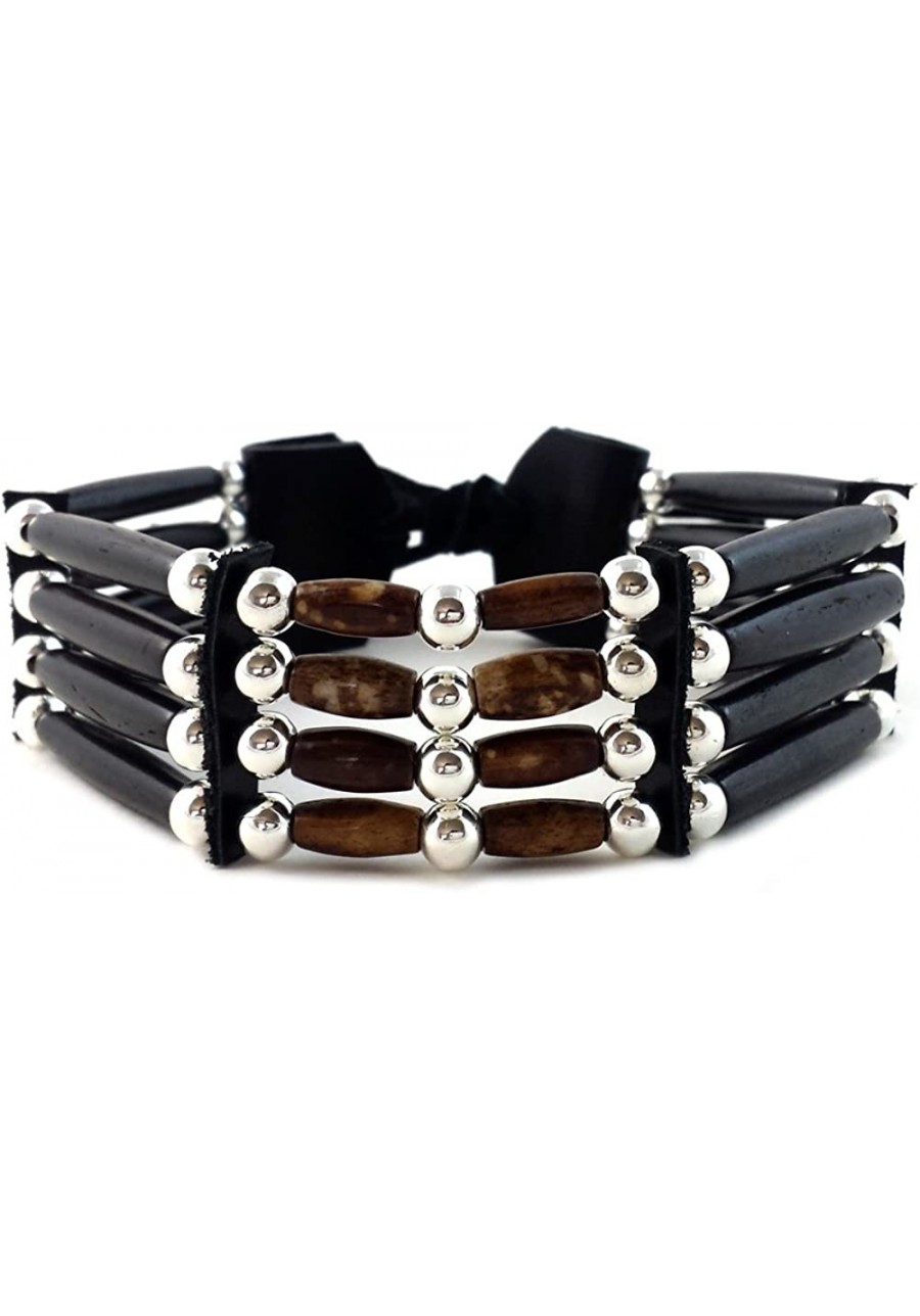 Handmade Traditional 4 Row Buffalo Bone Hairpipe Tribal Choker Necklace $38.43 Chokers