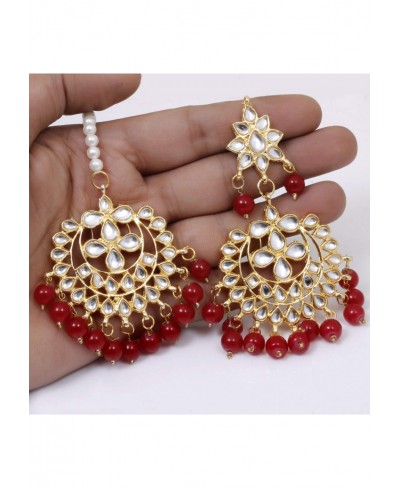 Jewellery Indian Bollywood Ethnic Gold Plated Traditional Ethnic Red Bridal Choker Necklace Set with Earrings for Women $24.9...