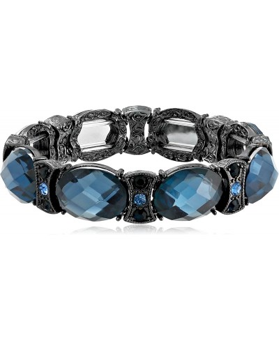 Black Tone Blue Stretch Bracelet 2.25 $34.95 Stretch