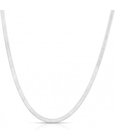 .925 Sterling Silver 3.2MM 4.3MM 5.3mm 6.8MM or 9MM Flexible Flat Magic Herringbone Chain Necklace $23.81 Chains