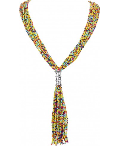 Long Tassel Pendant Necklace Statement Handmade Beaded Necklace for Women Fashion Jewelry (NK-10639) $14.46 Strands