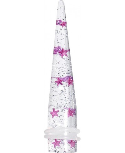 1/2" Clear Acrylic Glitter Purple Star Confetti Taper Ear Gauge Plug (1 Piece) $8.01 Piercing Jewelry