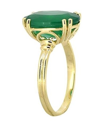 10x14 MM Oval Green Onyx Solitaire Ring 18kt Gold over Silver $33.22 Statement