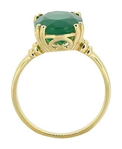 10x14 MM Oval Green Onyx Solitaire Ring 18kt Gold over Silver $33.22 Statement