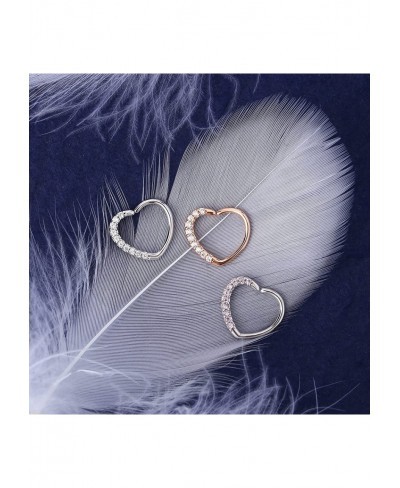 Body Piercing Jewelry Heart Sharped Right Closure Daith Cartilage Tragus Helix Earrings 16 Gauge $14.67 Piercing Jewelry