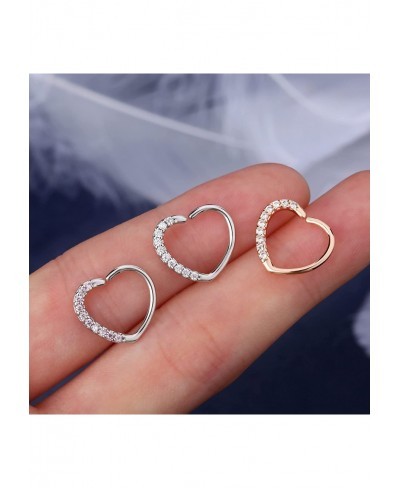 Body Piercing Jewelry Heart Sharped Right Closure Daith Cartilage Tragus Helix Earrings 16 Gauge $14.67 Piercing Jewelry