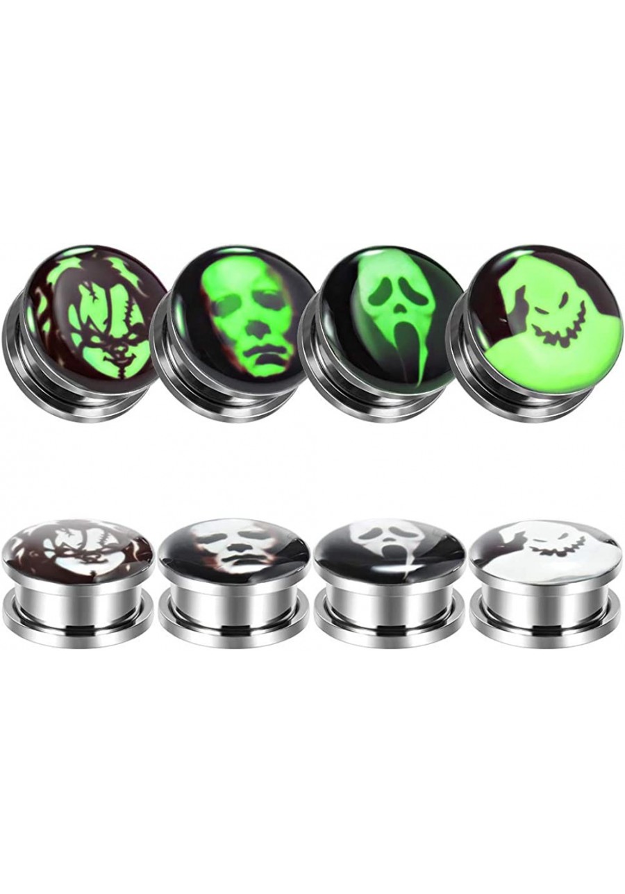 8 Pcs Stainless Steel Fluoresscence Epoxy Screw Fit Ear Gauges Ear Plug Flesh Piercing Jewelry 2g - 1-3/16 inch $17.65 Pierci...